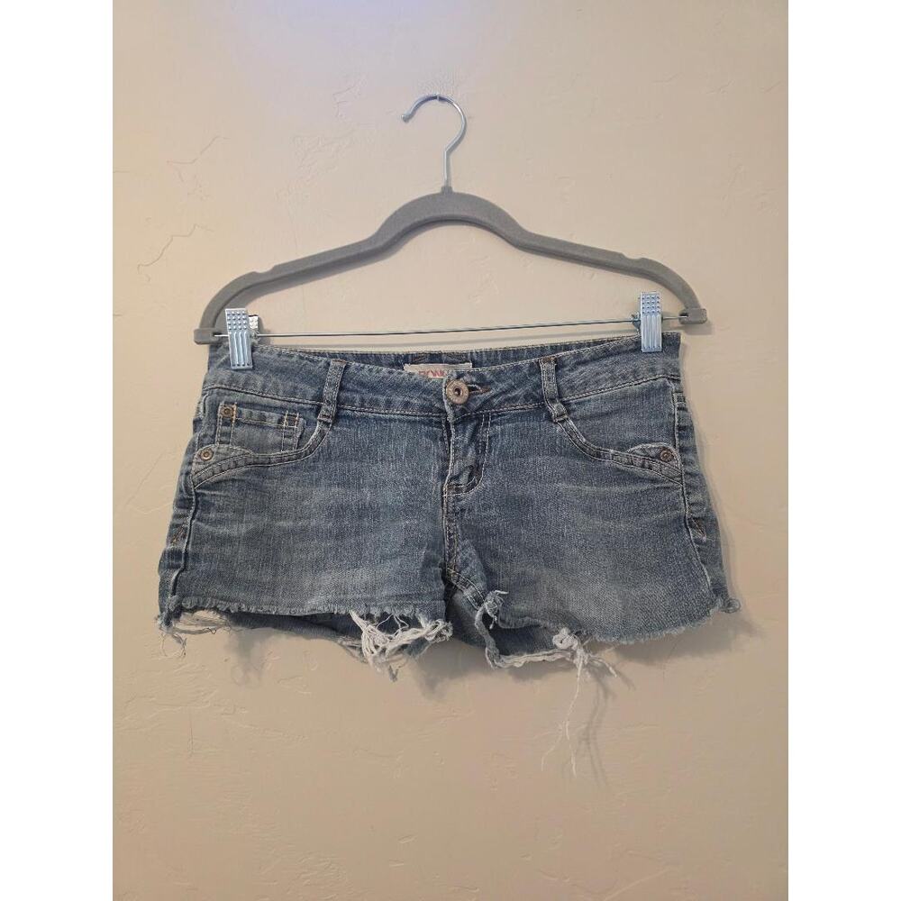 BONGO Y2K Low Rise Micro Denim Shorts Frayed Cutoff Festival Hot Girl
